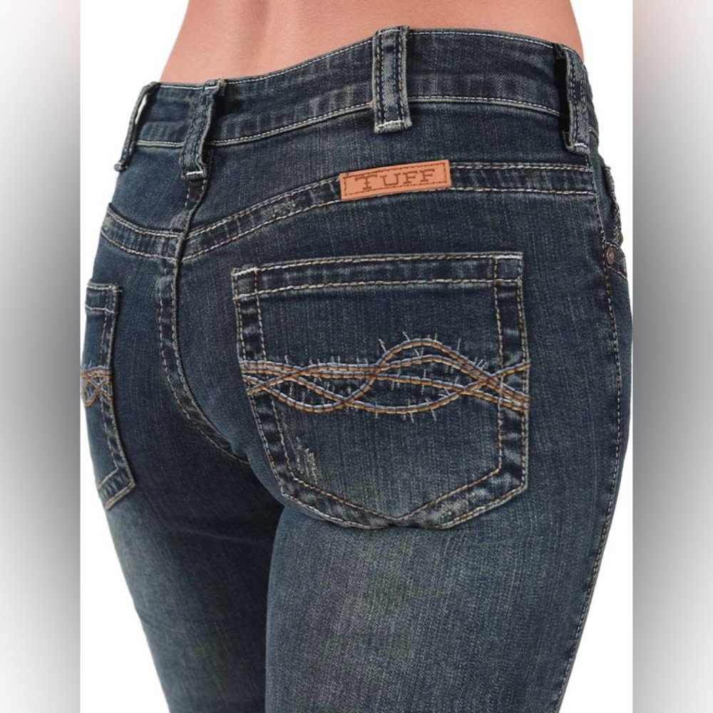 Cowgirl Tuff Women’s Dark Wash Bootcut Jeans - Picture 2 of 15